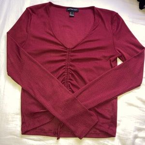 Long Sleeve Burgundy Top